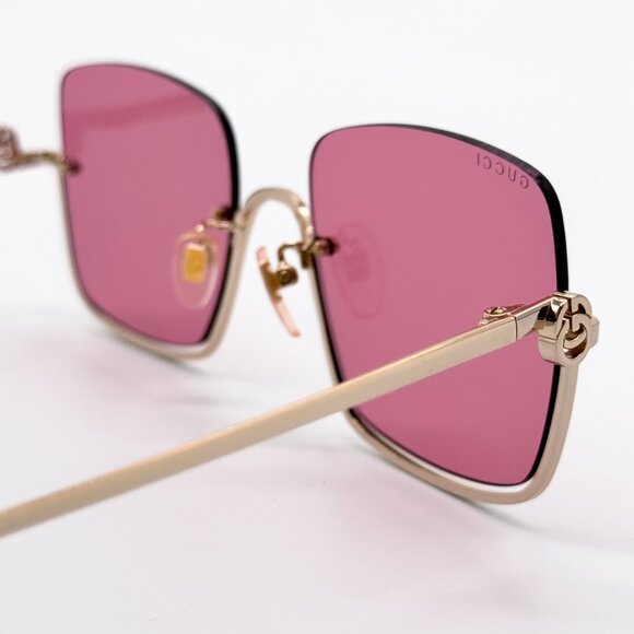 NEW GUCCI GG1279S 003 GOLD/PINK WOMEN SUNGLASSES GUCCI - Picture 9 of 13